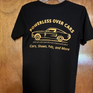 Powerless Over Cars Black T Back