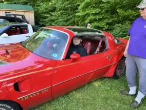 Jacob in Bob's Trans Am