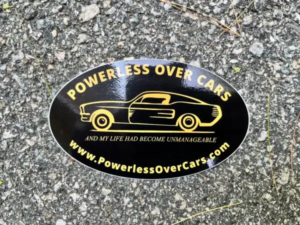 Powerless Over Cars Euro Sticker