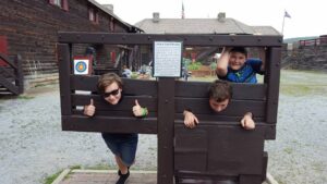 Kids in Stocks at Fort William Henry
